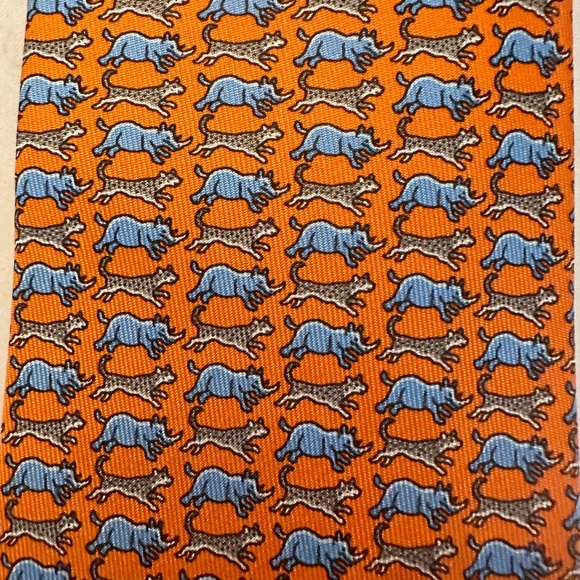 Hermes orange classic tie - Picture 3 of 3